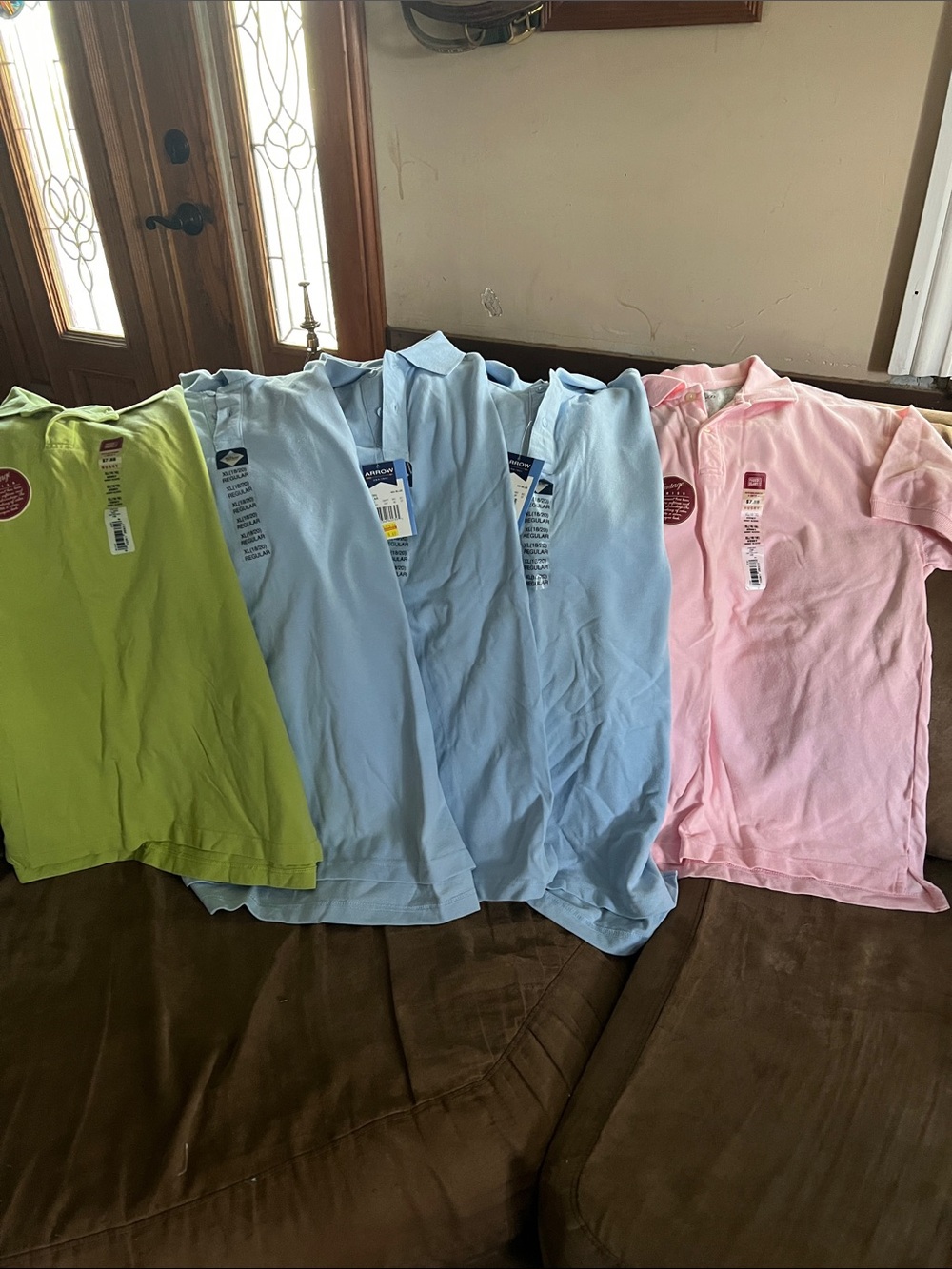Faded Glory Pink, blue and green Polo Shirt